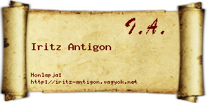 Iritz Antigon névjegykártya